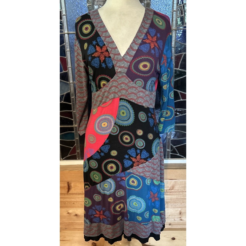 The Pyramid Collection Dress Geometric Colorful Print Size Medium